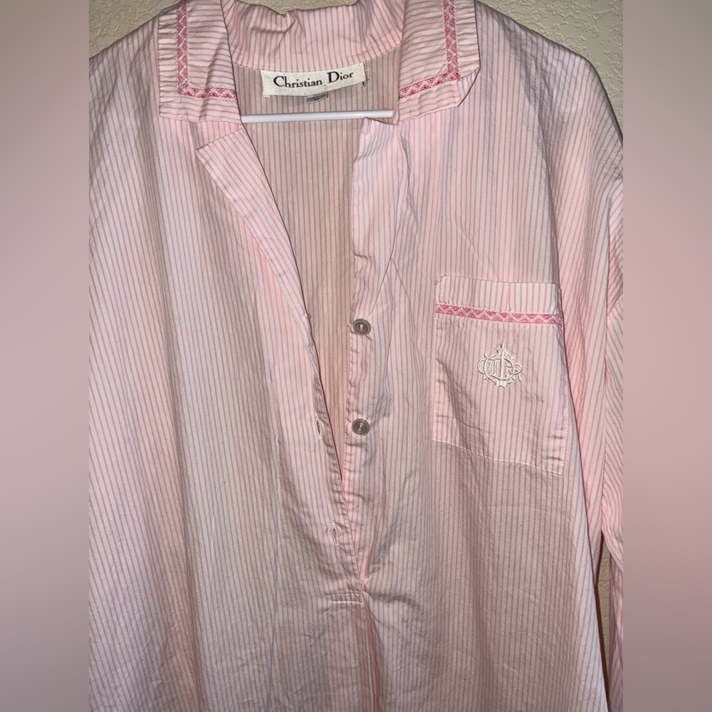 Dior Pink Striped Button-Up
